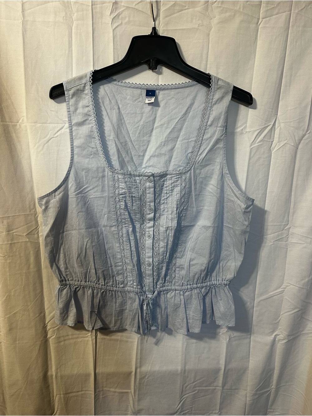 Old Navy Light Blue Button-Front Peplum Camisole